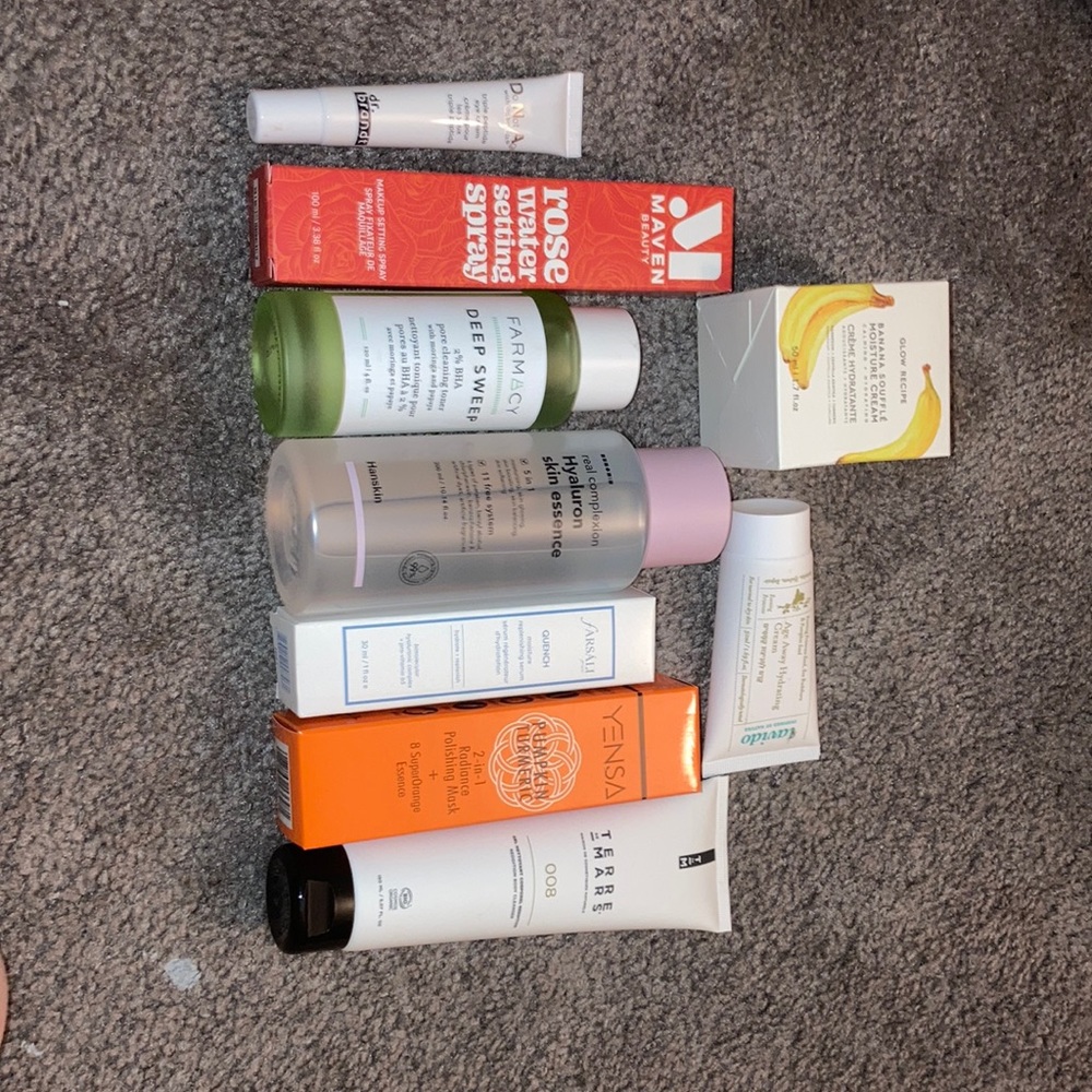 Variety of skin care products